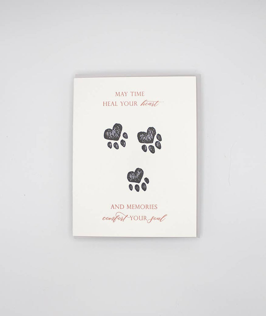May Time Heal Your Heart Pet Sympathy Letterpress Card - Juniper Collective LLC
