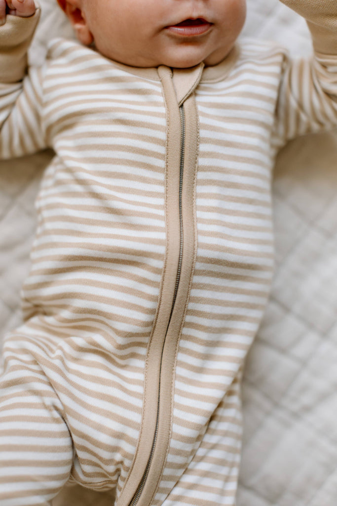 Peyton Stripe Romper in Grey & White Stripe - Juniper Collective LLC