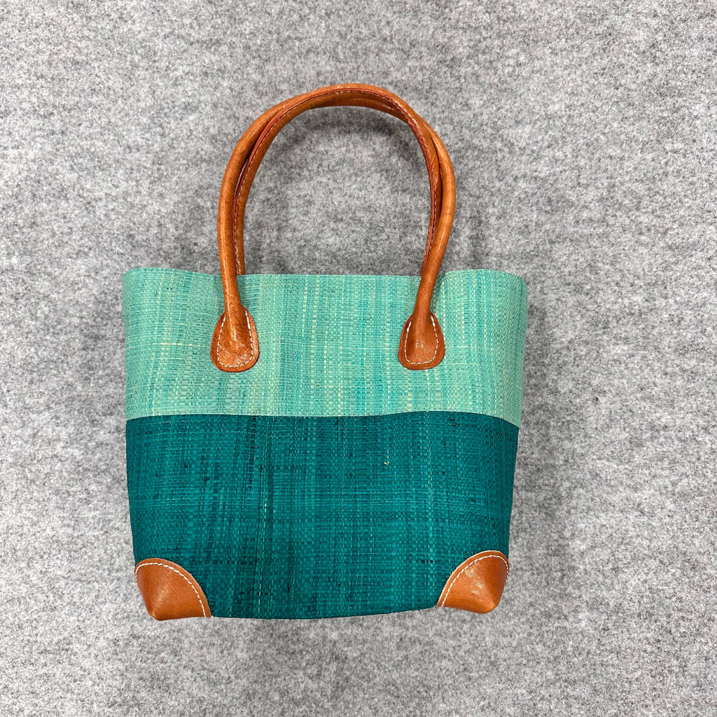 Trinidad Two Tone Straw Basket Hand Bag - Juniper Collective LLC