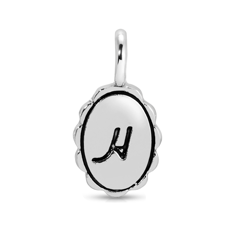Charm Garden - Silver - Scalloped Initial Charm - H - Juniper Collective LLC