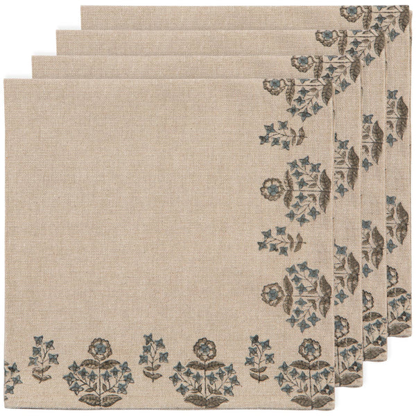 Salvia Block Print Napkins Set of 4 - Juniper Collective LLC