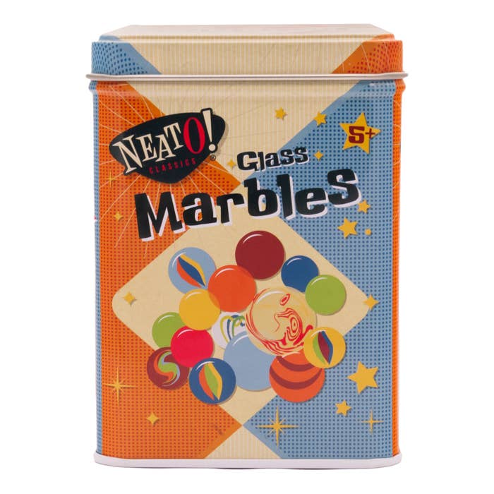 Neato! Marbles In A Tin Box - Retro Classic, vintage toys - Juniper Collective LLC