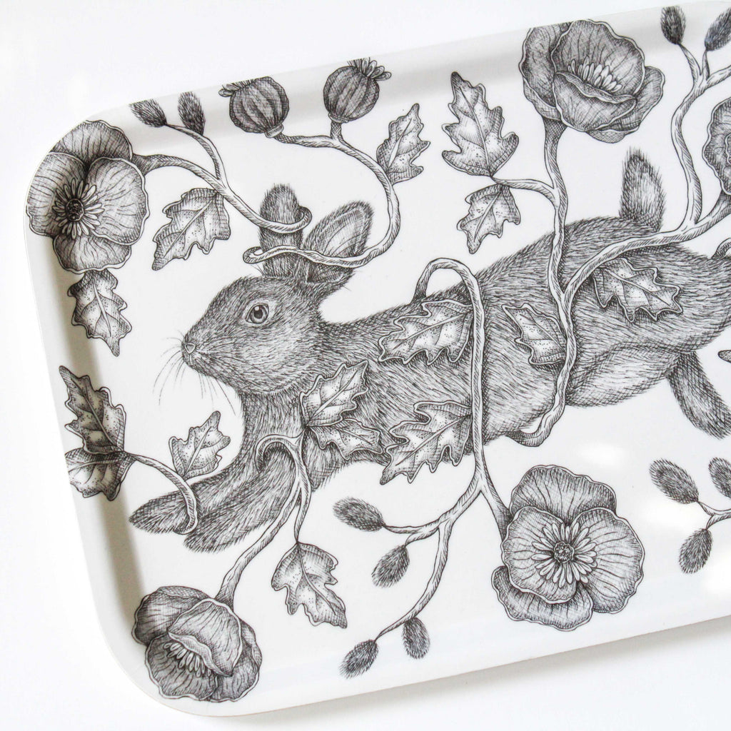 Through the Poppies | Rabbit Birch Tray - Juniper Collective LLC
