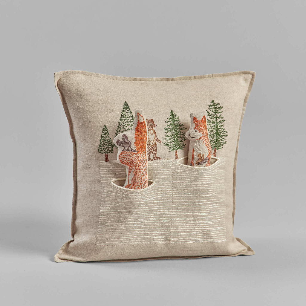 Winter Foxes Pocket Pillow - Juniper Collective LLC