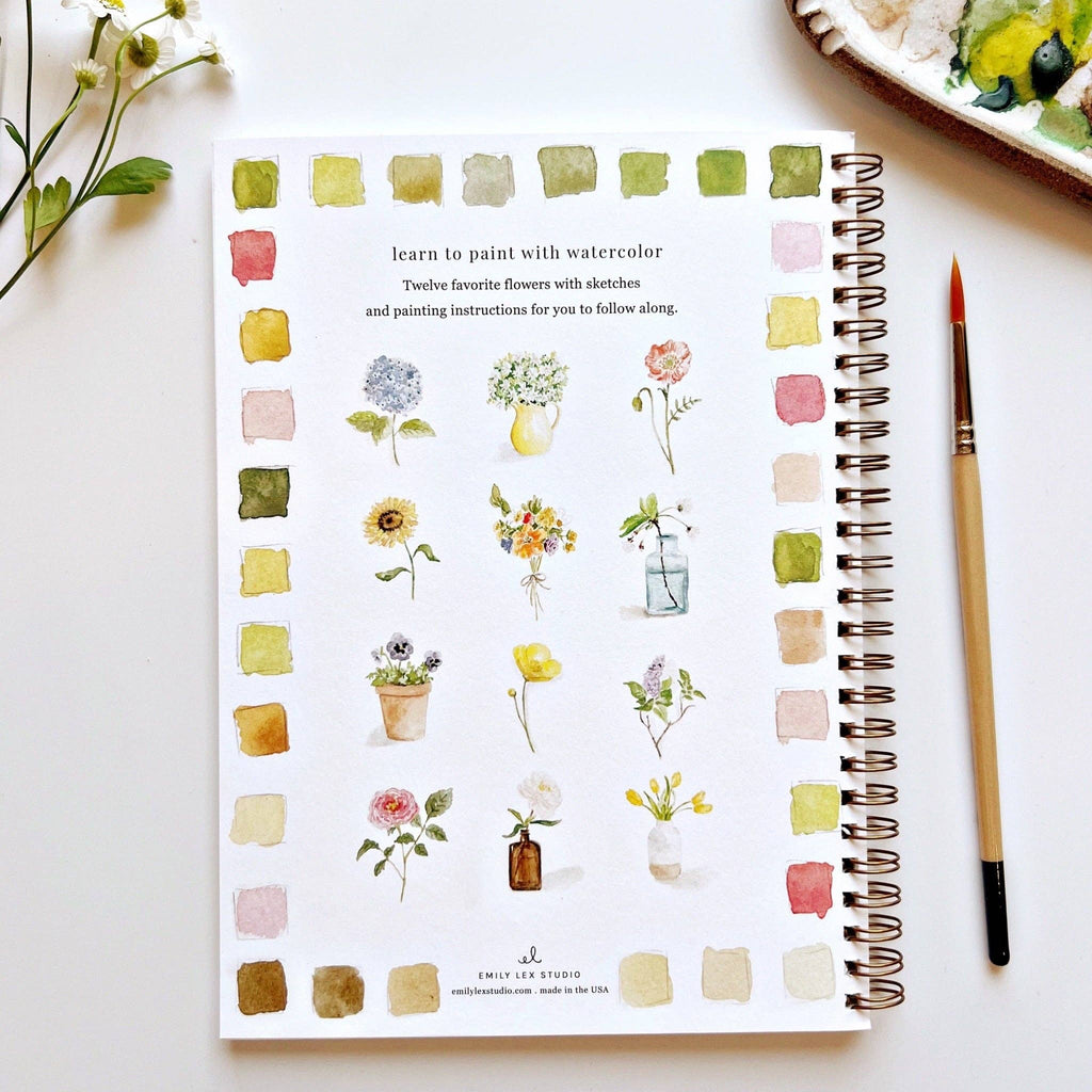 Flowers watercolor workbook - Juniper Collective LLC