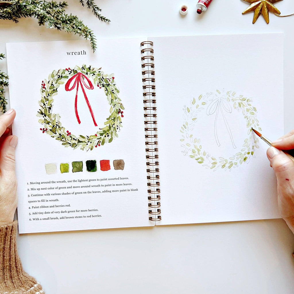 Christmas watercolor workbook - Juniper Collective LLC