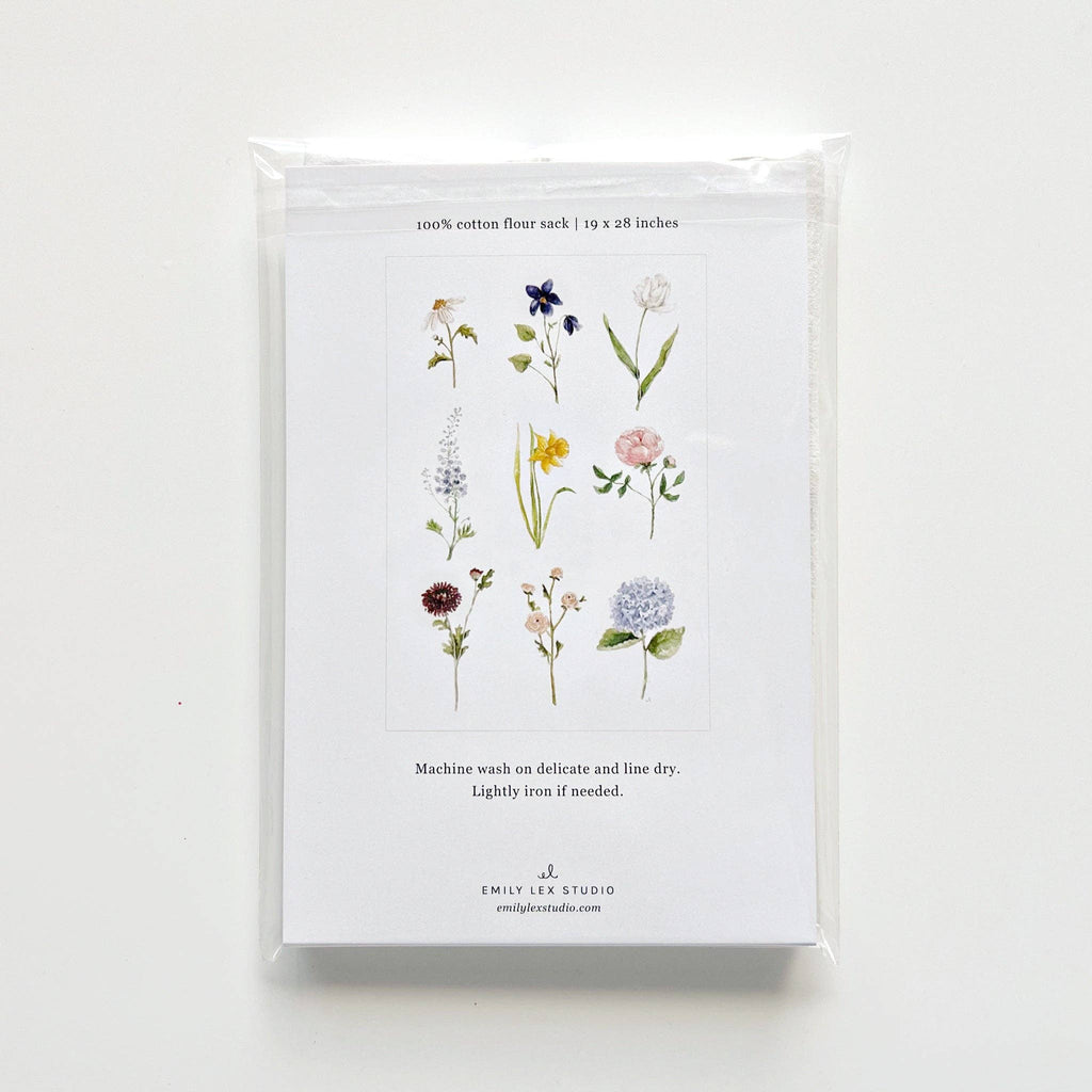 Garden flowers tea towel - Juniper Collective LLC