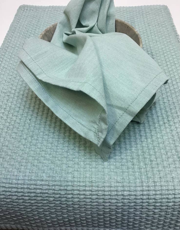 Homespun Solid Aqua Napkins - Juniper Collective LLC