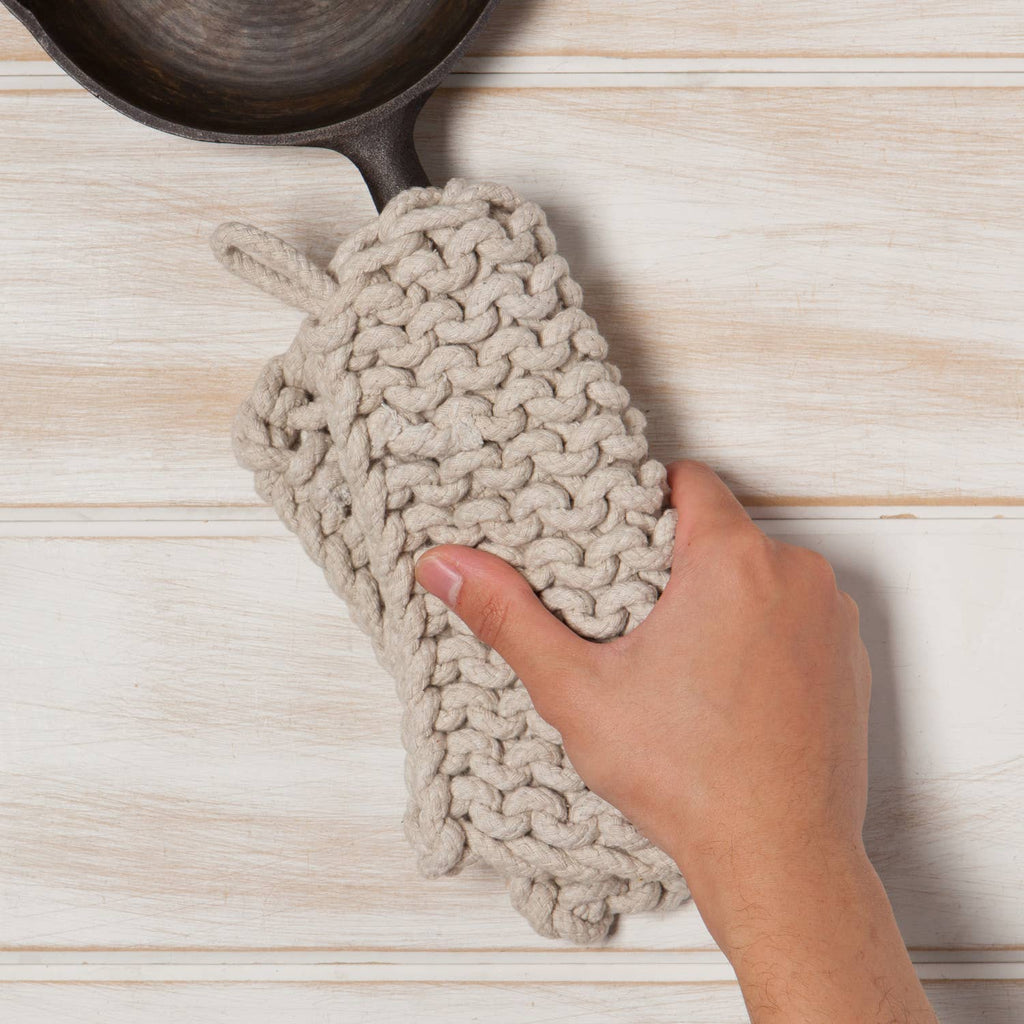 Dove Gray Knit Potholder - Juniper Collective LLC