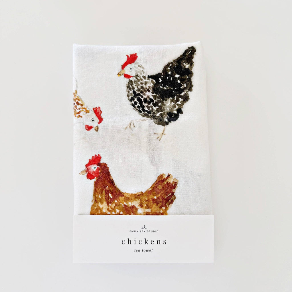 Chickens tea towel - Juniper Collective LLC