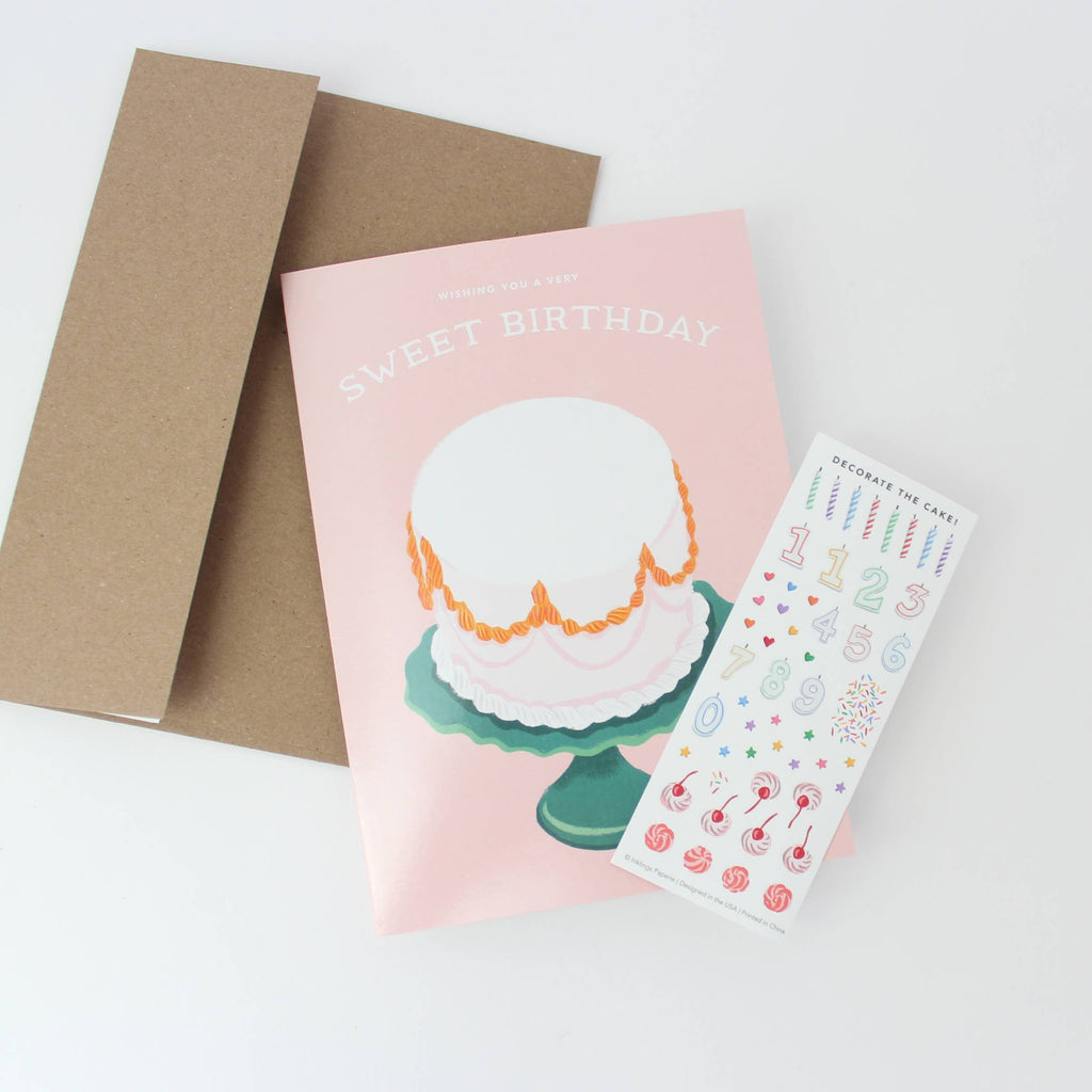 Wishing You A Very Sweet Birthday Sticker Scene Card - Juniper Collective LLC