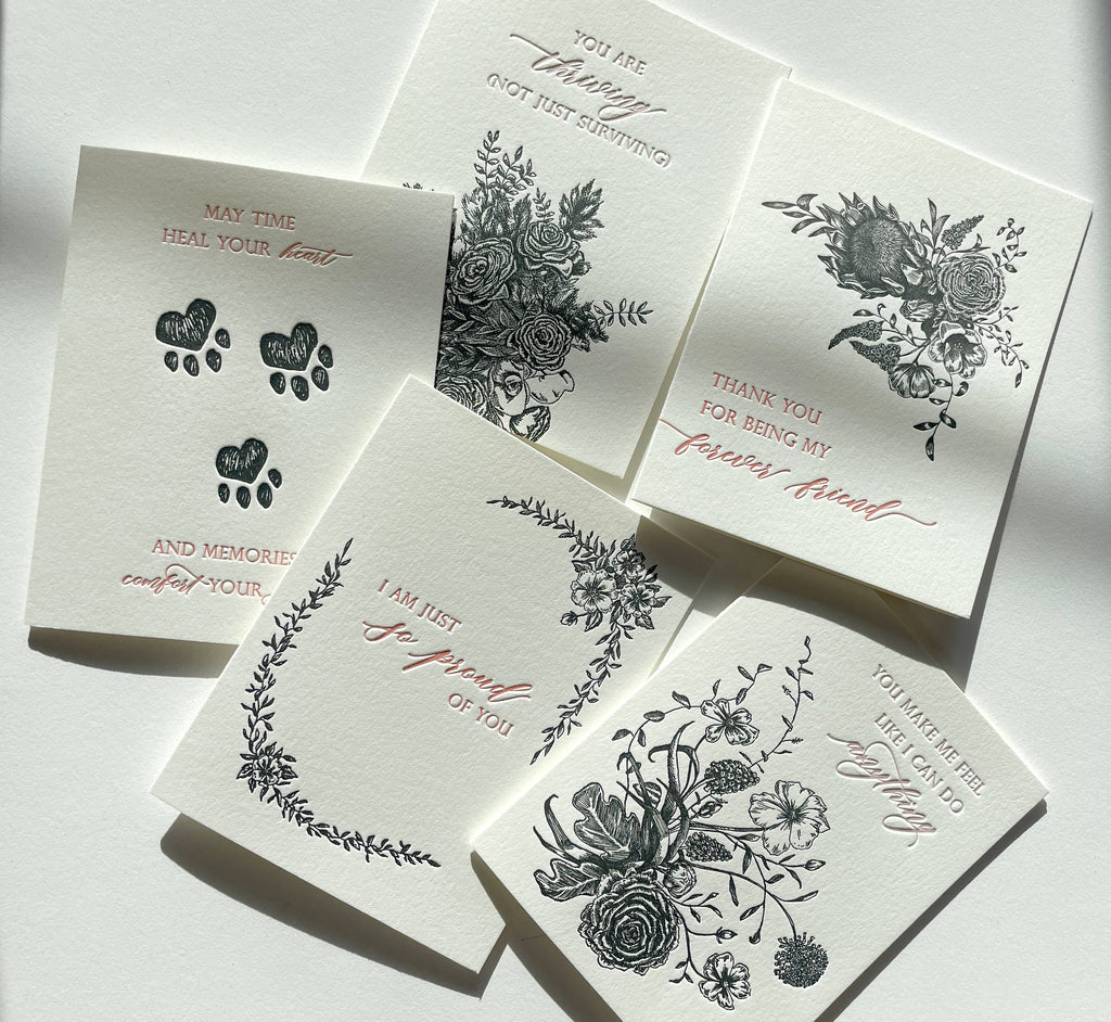 May Time Heal Your Heart Pet Sympathy Letterpress Card - Juniper Collective LLC