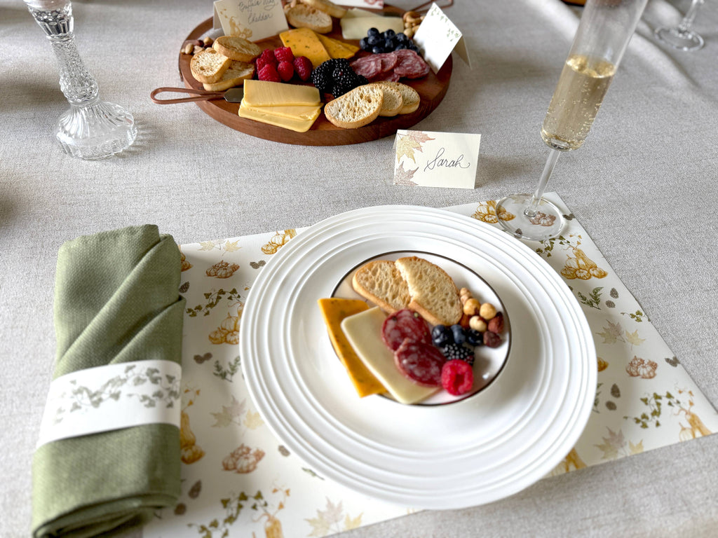 Autumn Leaves Place Cards- Double-sided Table Tents (Set of 12) - Juniper Collective LLC