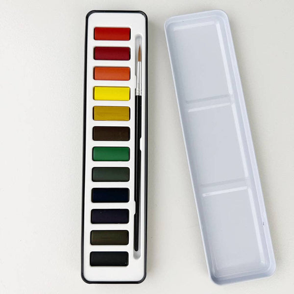 Watercolor paint set with brush - Juniper Collective LLC