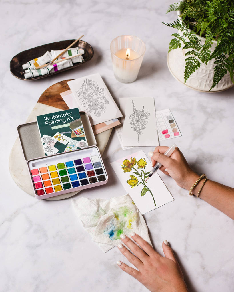 Wildflower Meadow watercolor painting kit - Juniper Collective LLC