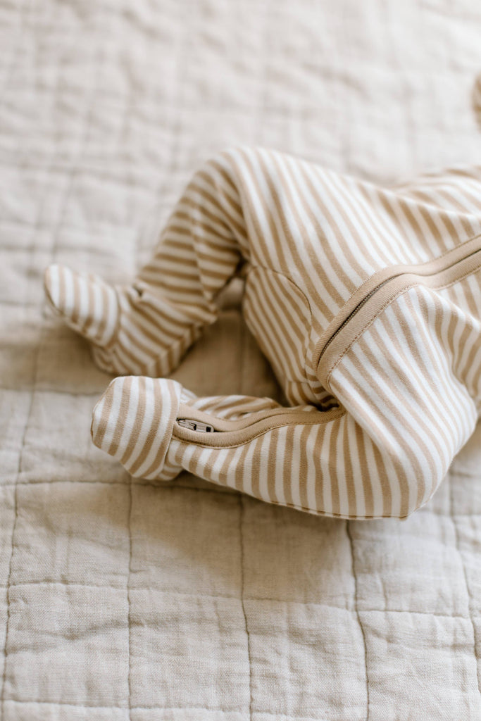Peyton Stripe Romper in Grey & White Stripe - Juniper Collective LLC