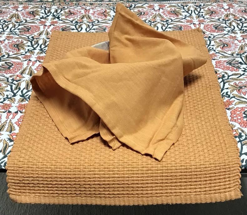 Napkins Woven Homespun Solid Mustard - Juniper Collective LLC