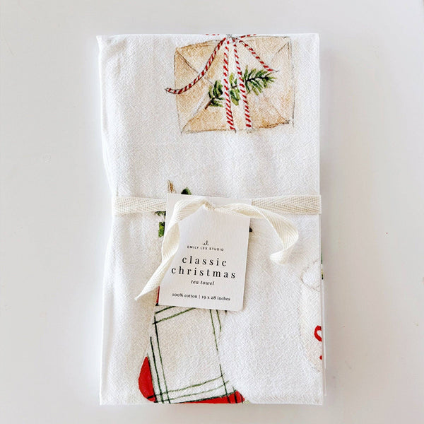 Classic christmas cotton tea towel - Juniper Collective LLC