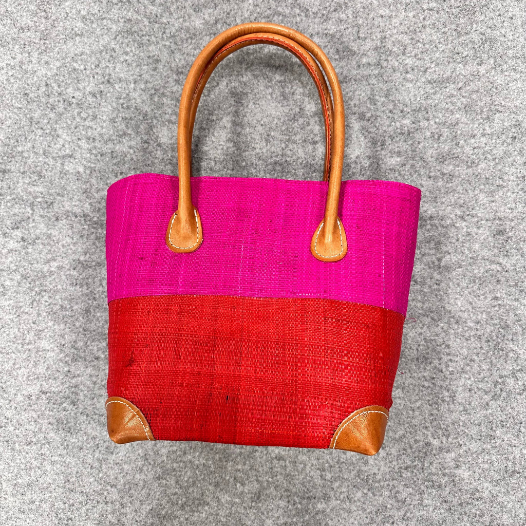 Trinidad Two Tone Straw Basket Hand Bag - Juniper Collective LLC