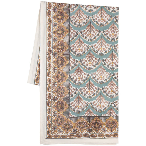Bouquet Block Print Tablecloth 60 x 84 inch - Juniper Collective LLC