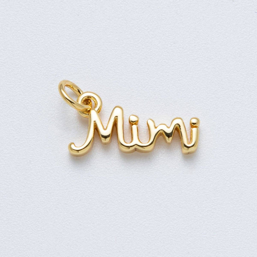 14K Gold Filled 16mm Grandma "Mimi" Minimalist Script Charm | Charms-00030 - Juniper Collective LLC