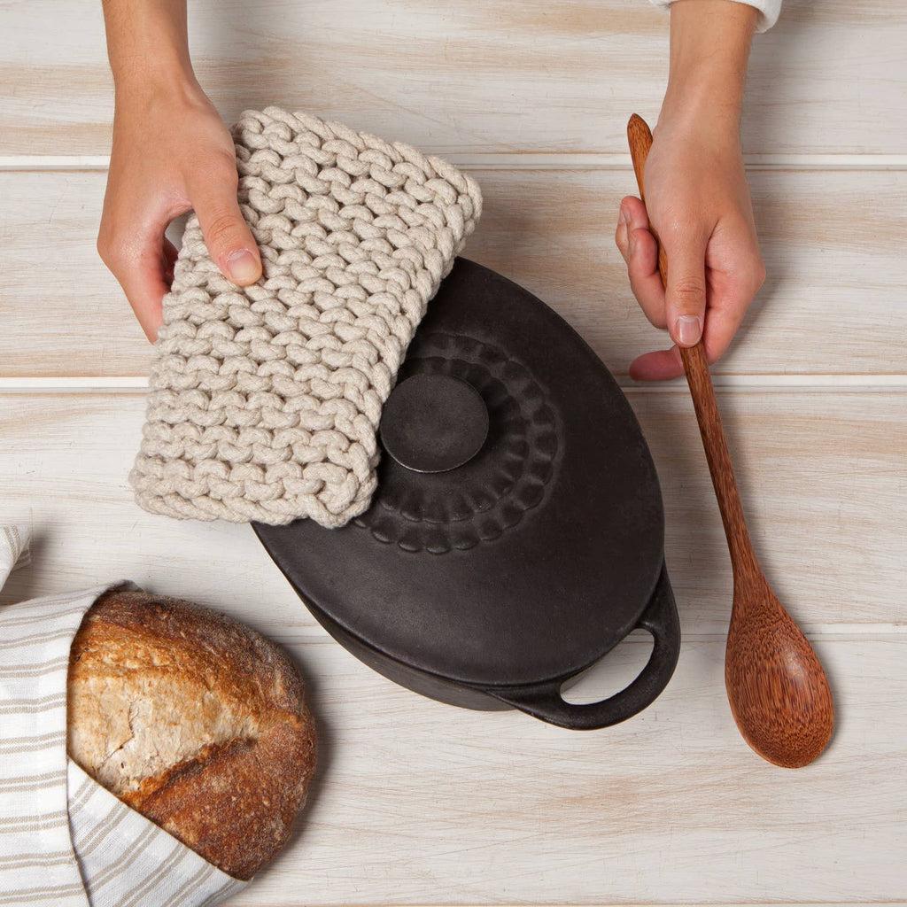 Dove Gray Knit Potholder - Juniper Collective LLC