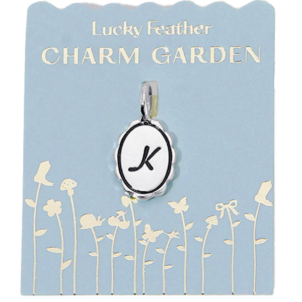 Charm Garden - Silver - Scalloped Initial Charm - K - Juniper Collective LLC