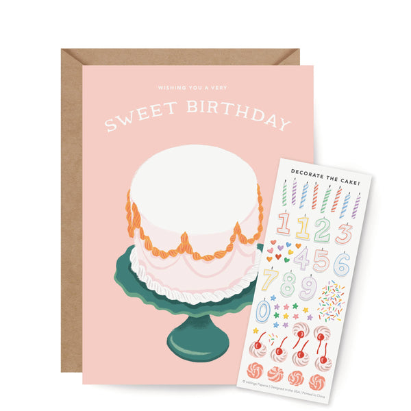 Wishing You A Very Sweet Birthday Sticker Scene Card - Juniper Collective LLC