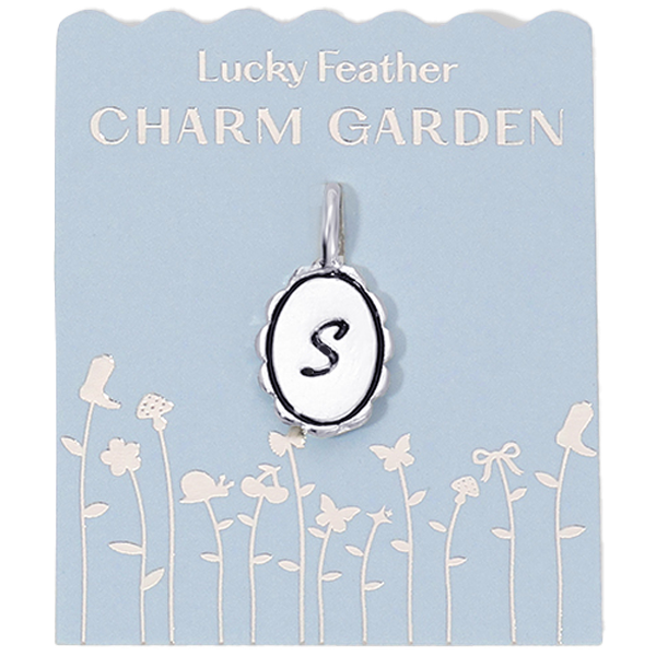 Charm Garden - Silver - Scalloped Initial Charm - S - Juniper Collective LLC