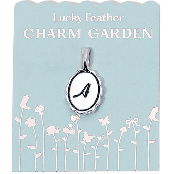 Charm Garden - Silver - Scalloped Initial Charm - A - Juniper Collective LLC