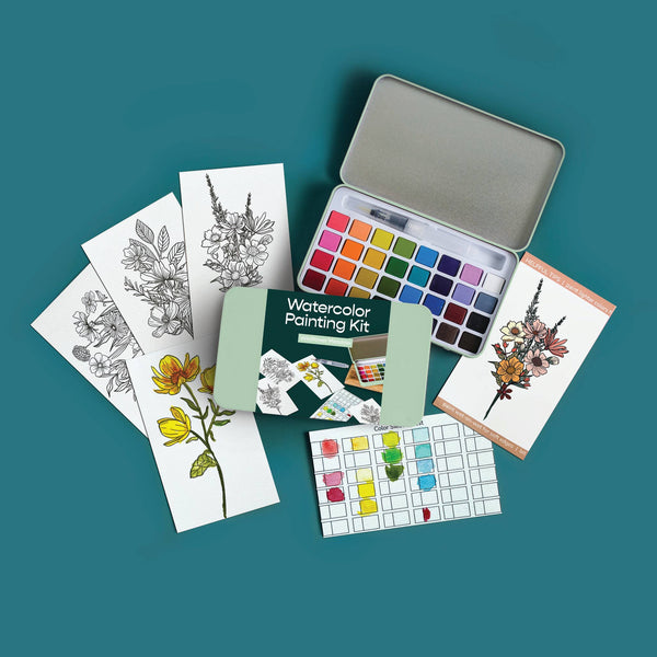 Wildflower Meadow watercolor painting kit - Juniper Collective LLC