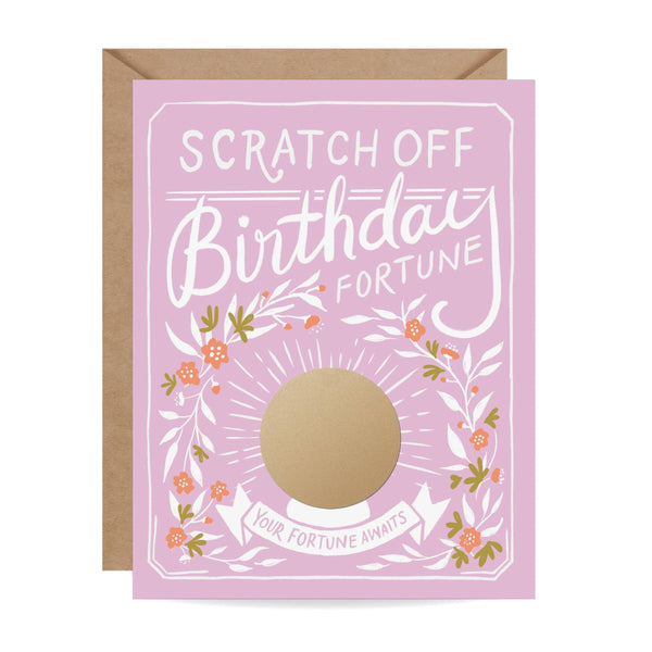 Scratch-off Fortune Card - Floral Birthday - Juniper Collective LLC