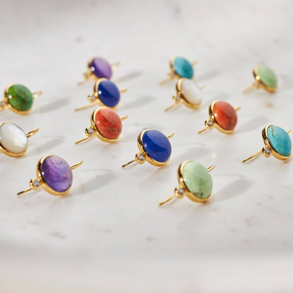 Tini Mini Drop Earrings in Blue Quartz - Juniper Collective LLC