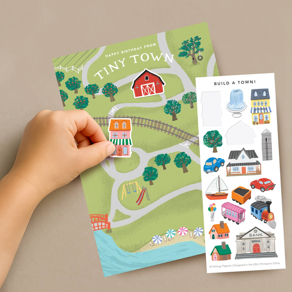 Sticker Scene Card - Tiny Town - Juniper Collective LLC