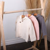 Milan Pastel Hooded Sweater Knit Baby Jacket in Blush - Juniper Collective LLC