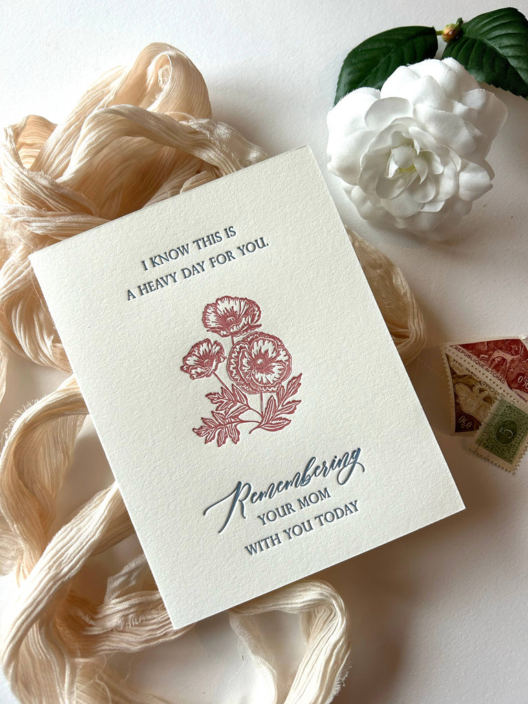 Remembering Your Mom With You Today Letterpress Card - Juniper Collective LLC