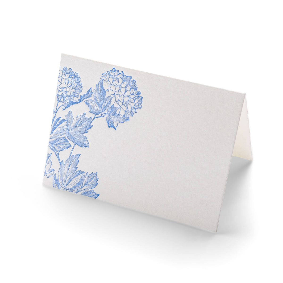 Folded Letterpress Place Cards Hydrangea Juniper Millbrook