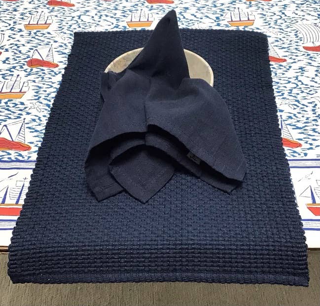 Napkins Woven Homespun Solid Navy - Juniper Collective LLC