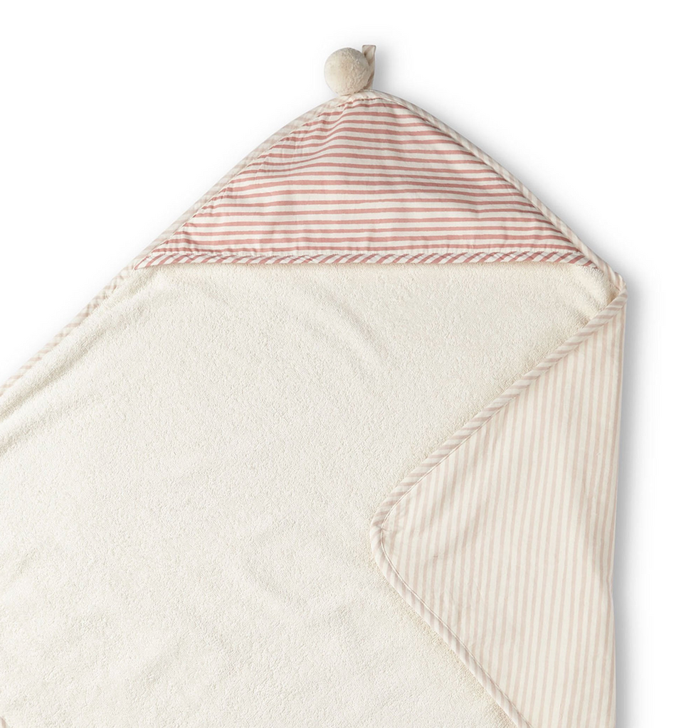 Stripes Away Hooded Towel Petal - Juniper Millbrook